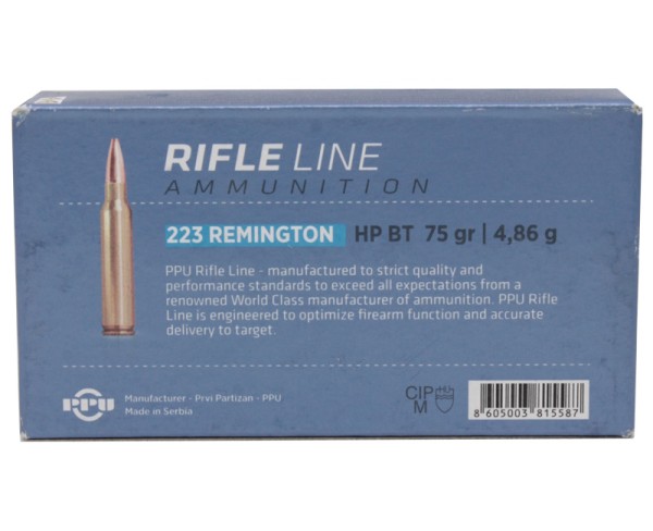 Патрон 223Rem PPU HP BT 4,86 г - 4